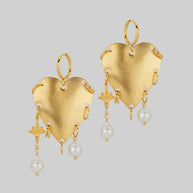dangly gold heart earrings