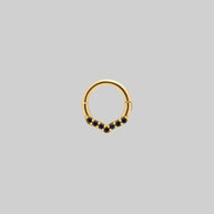 gold black gemstone gothic septum clicker ring