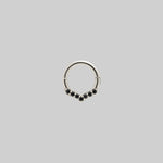 silver black gemstone septum clicker