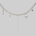 silver charm book chain necklace