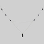 silver black glass ornate gothic necklace