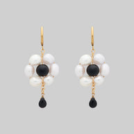 gold pearl floral daisy fun earrings