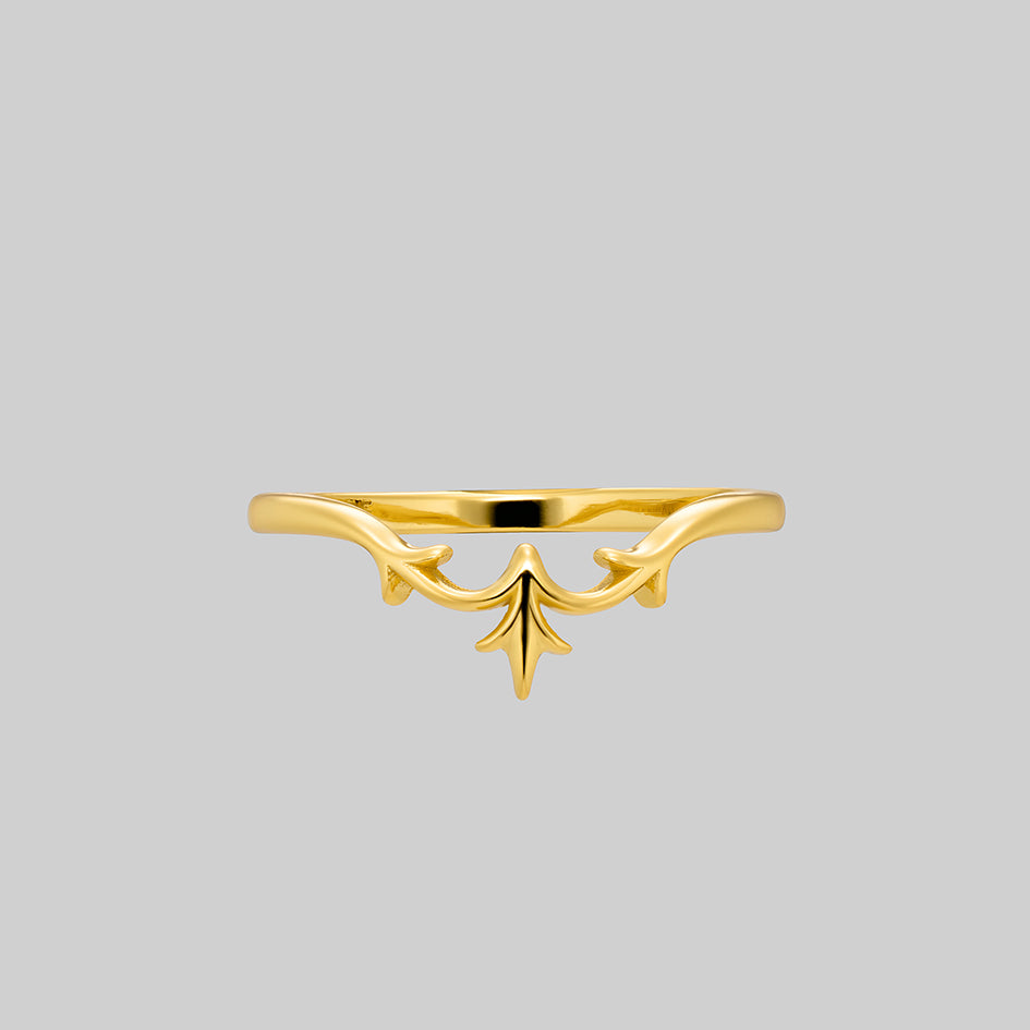 Lisette 18k gold plated silver heraldic lily chevron band