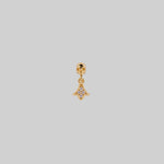 skull and fan drop stud gold earring 
