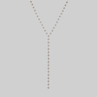 silver twisted rope ornate chain drop necklace