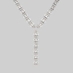 silver lariat statement chunky chain necklace