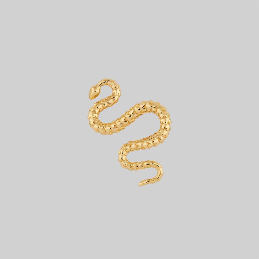 delicate gold snake cartilage stud