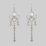 silver sparkle statement gothic earrings