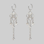 silver sparkle vintage inspired ornate earrings