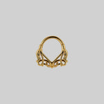 gold lace septum daith forward helix clicker ring