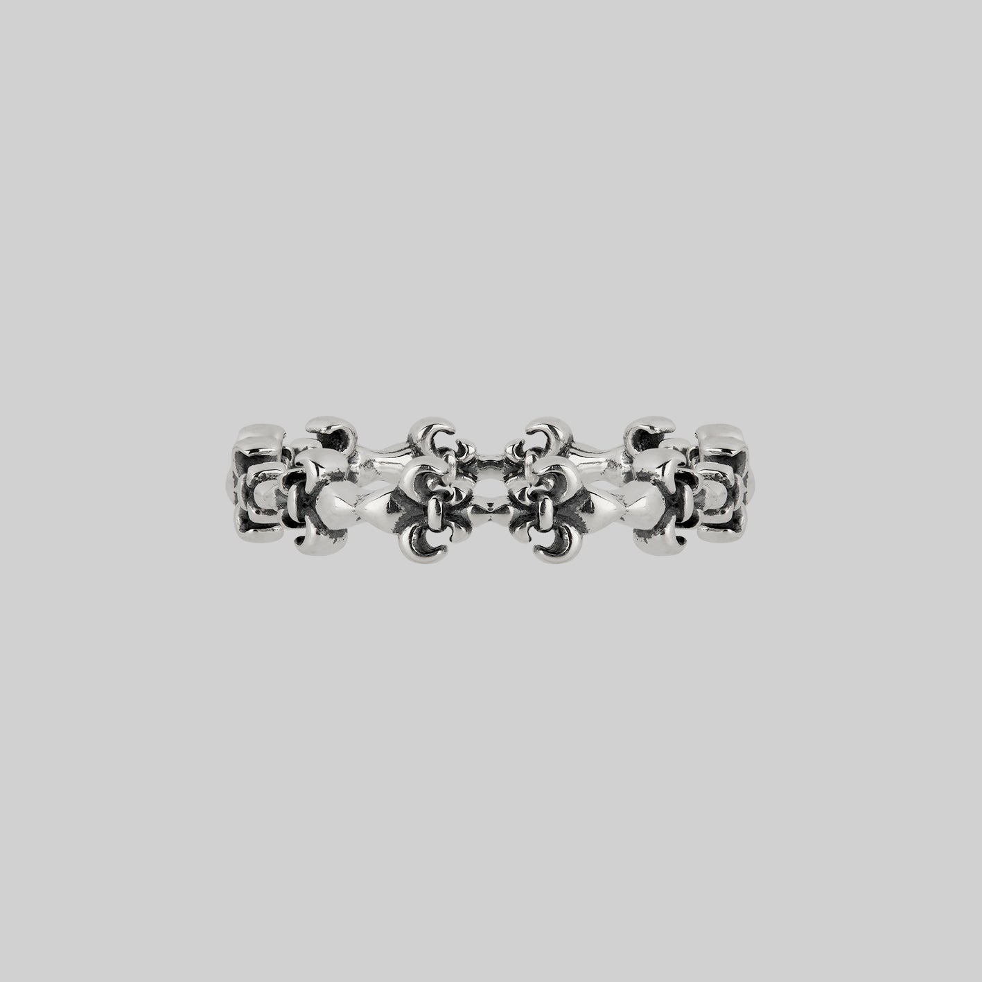 silver medieval band ring