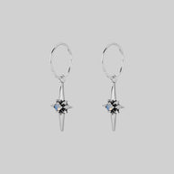 star flare opalite hoop earrings silver