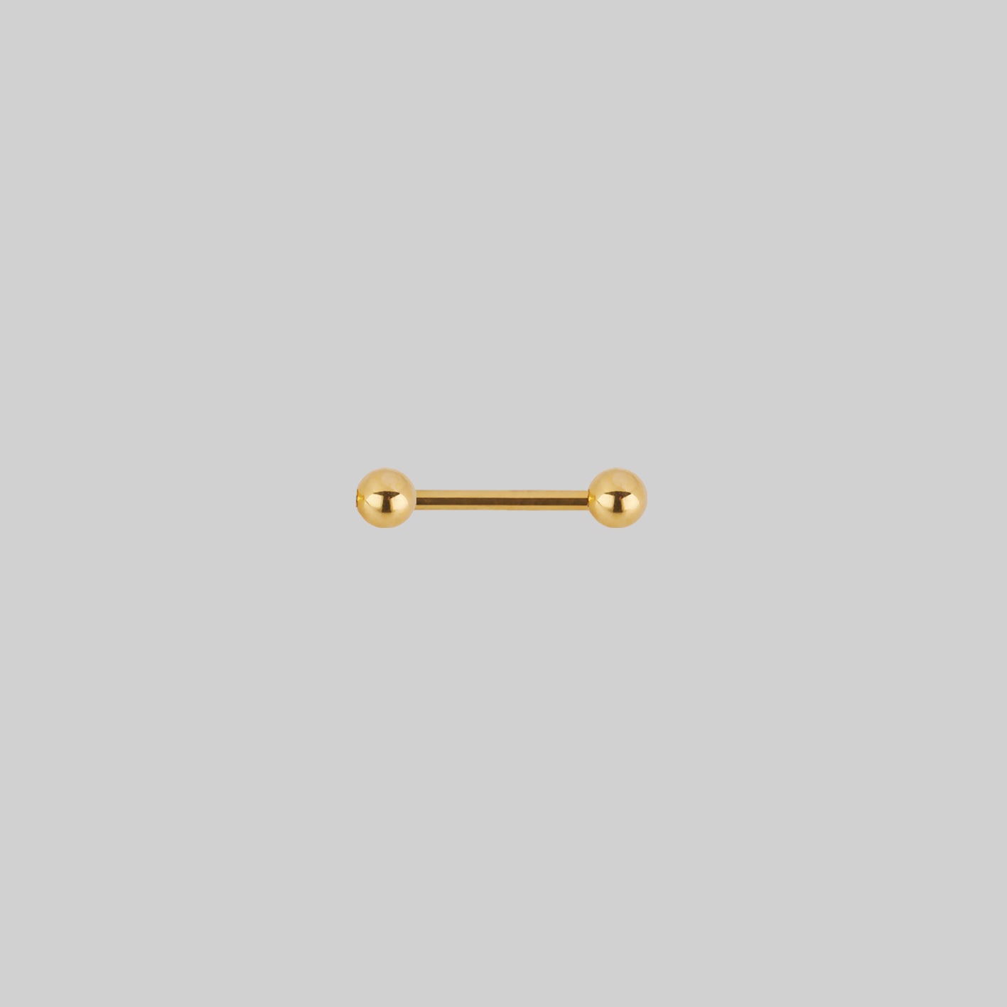 gold titanium nipple bar with balls on each end
