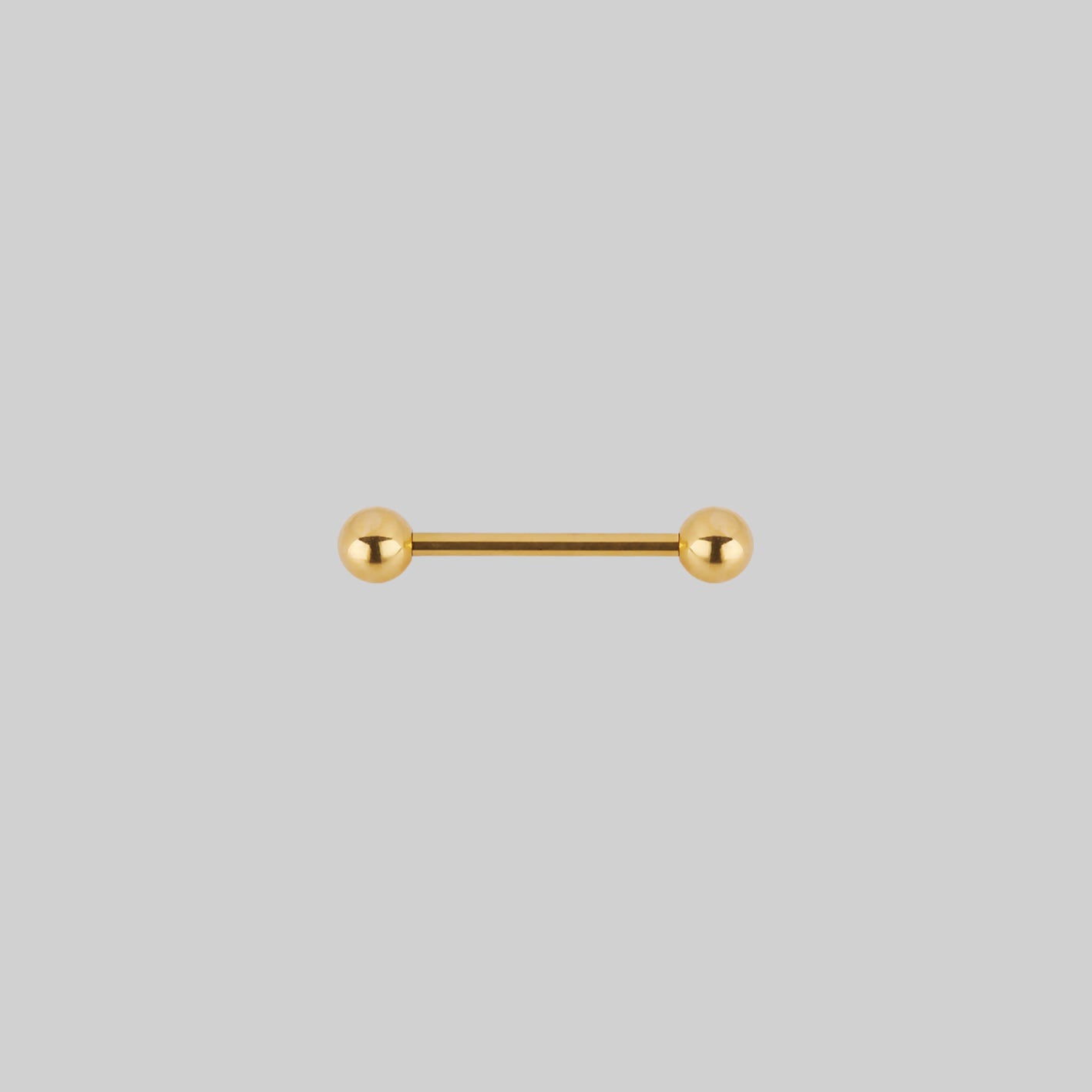 Gold titanium nipple bar 16mm