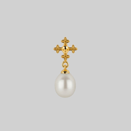 OPHELIA. Medieval Cross Hoop Earrings - Silver