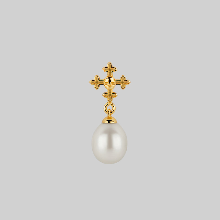 cartilage stud earring with pearl drop