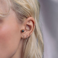 clawed heart gemstone cartilage stud earring