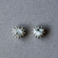PIXI. Clawed Heart Gemstone Stud Earring - Silver