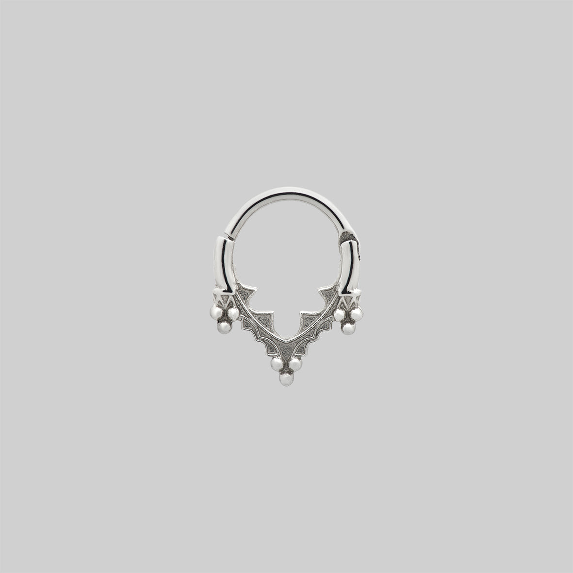Silver Gothic Cathedral Arch Septum Clicker Ring