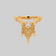 Gothic Trefoil Ring in Gold Glass Window Design