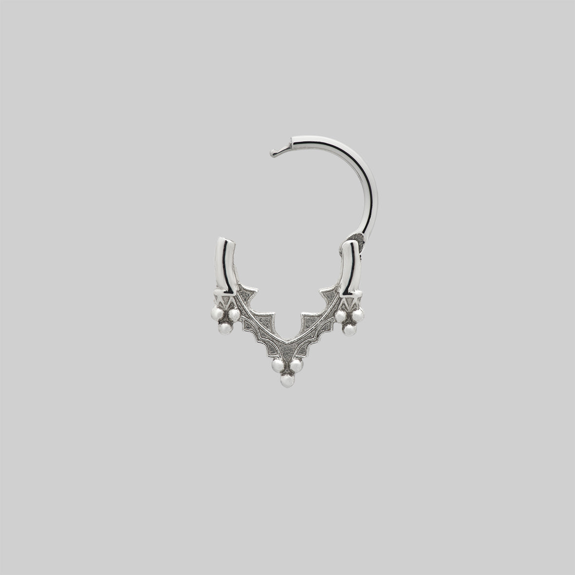 Silver Gothic Cathedral Arch Septum Daith Clicker Ring