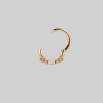 gothic cubic zirconia septum clicker ring gold