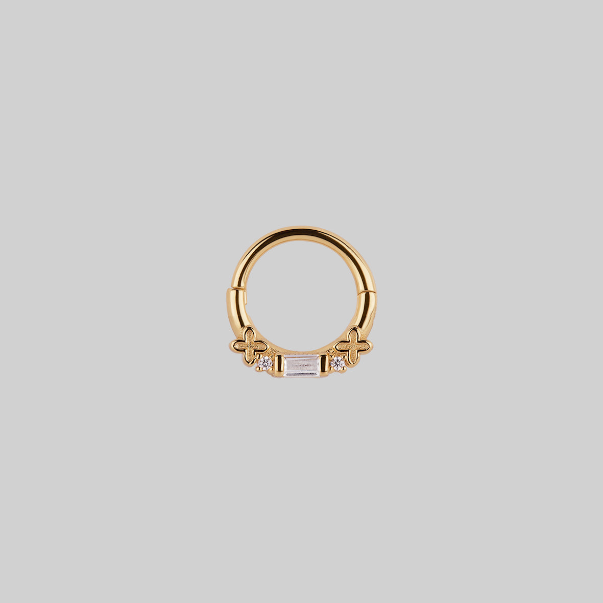 gothic cubic zirconia septum clicker ring gold