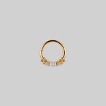 gothic cubic zirconia septum clicker ring gold