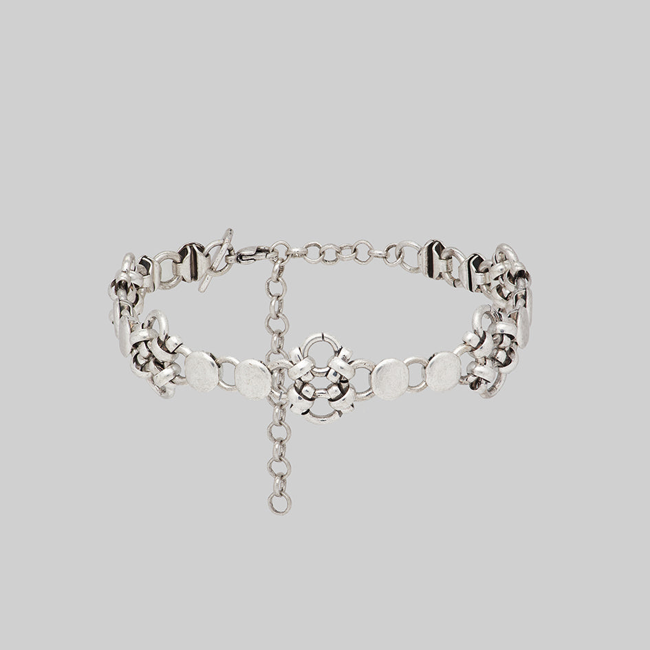 knotwork chainmail chunky bracelet silver 