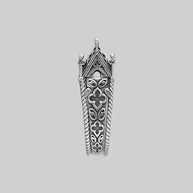 Skeleton Tomb Silver Ring Gothic Cathedral Double Band