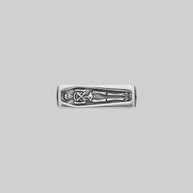 Silver Double Band Gothic Ring Cathedral Secret Tomb Style