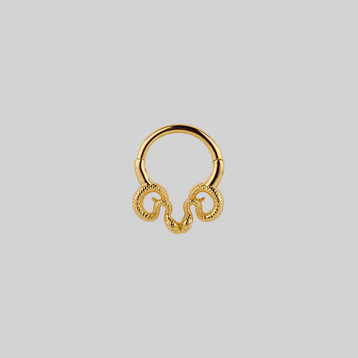 dainty snake septum daith forward helix clicker ring gold
