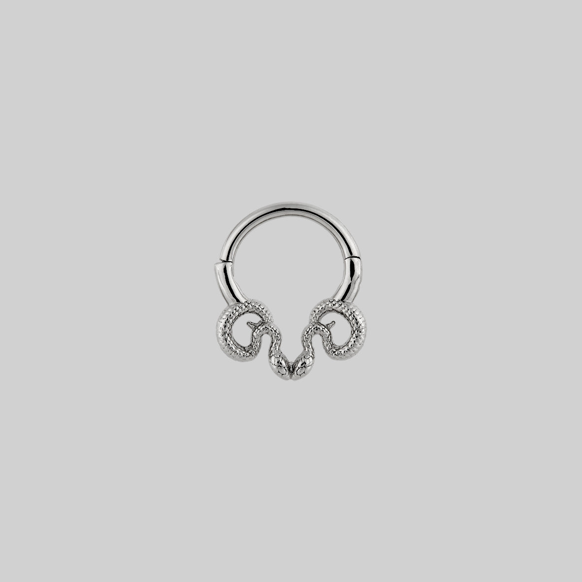 dainty snake septum daith forward helix clicker ring silver