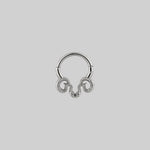 dainty snake septum daith forward helix clicker ring silver
