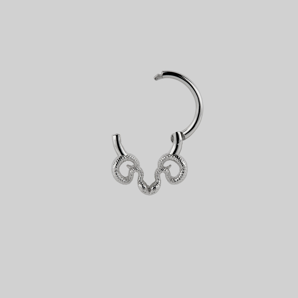 dainty snake septum daith forward helix clicker ring silver open