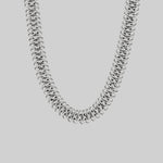 tactile woven link chunky chain silver necklace