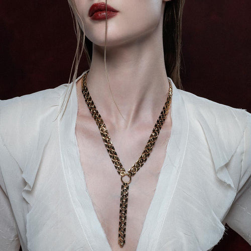 BRIDGET. Fancy Link Chain Choker - Gold