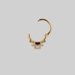 deco black spinel septum clicker ring gold