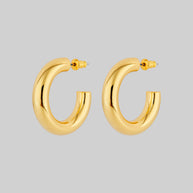 simple chunky gold hoop earrings