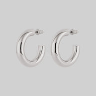 silver chunky hoop earrings