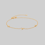 Dainty barbed wire charm bracelet gold 