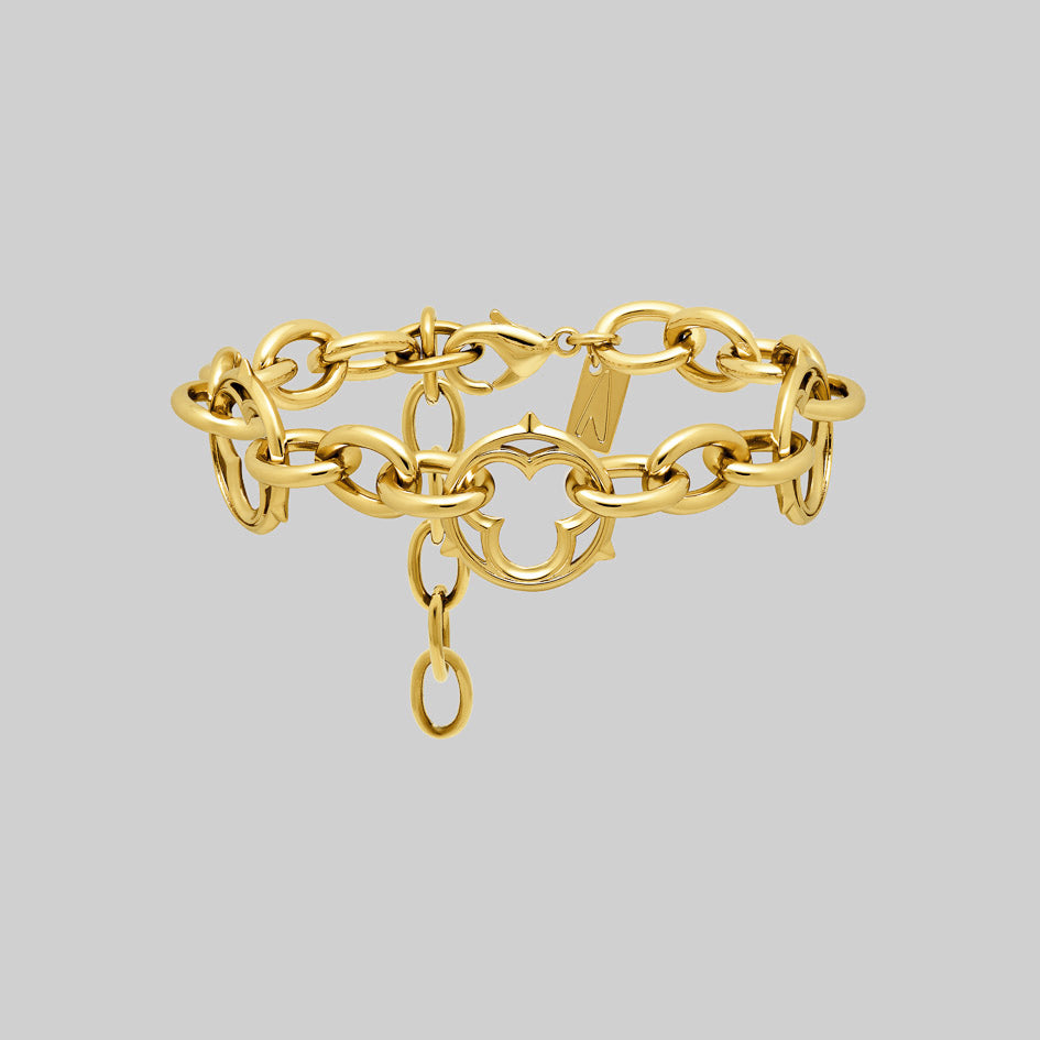 Sanctum gold gothic link chunky chain bracelet