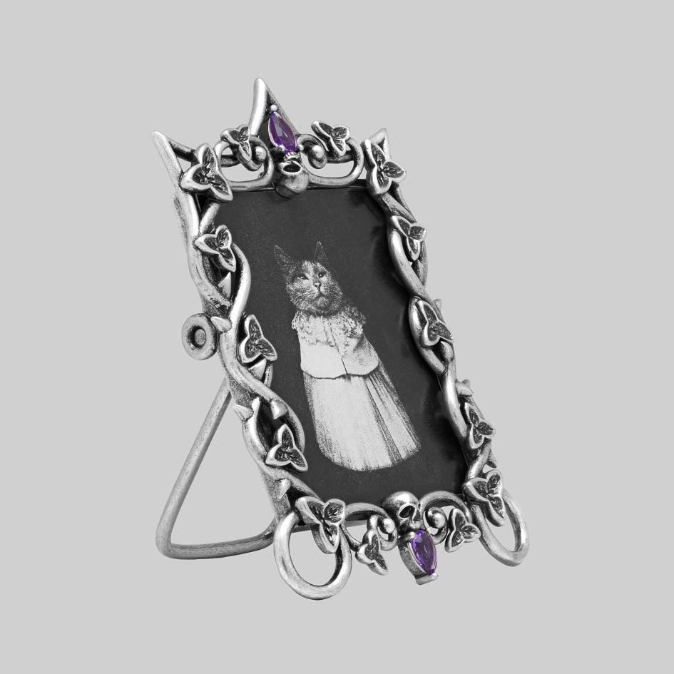 Silver gothic floral Victorian inspired mini photo frame 