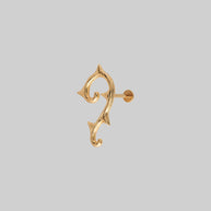 gold thorn nature gothic stud earring