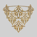 filigree leaf ornate gothic cascading choker silver