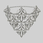 filigree leaf ornate gothic cascading choker silver