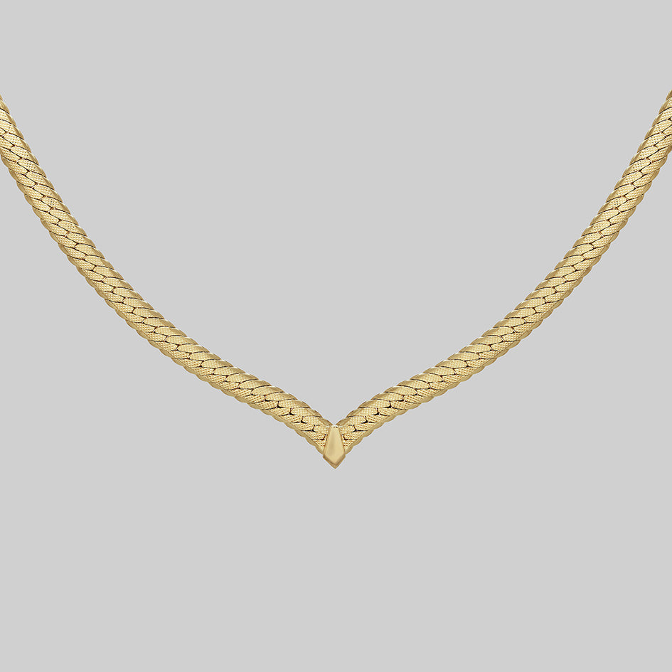 Chunky gold chevron style necklace