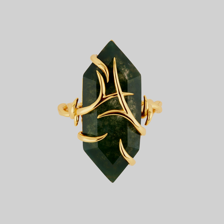 large natural green gemstone gold ring