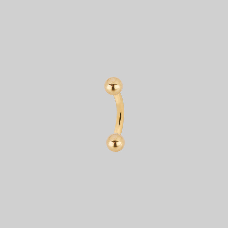 Titanium curved barbell gold 6mm second image