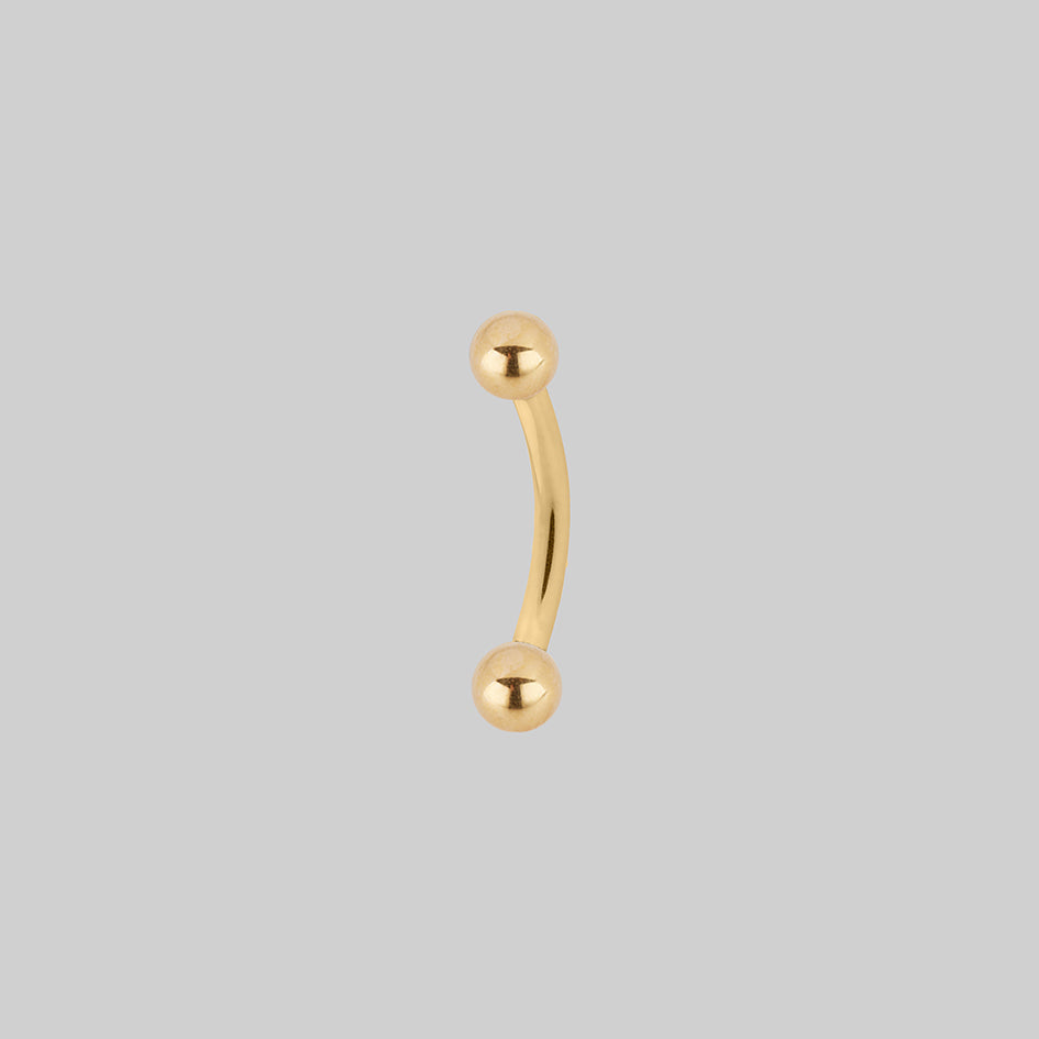 Titanium curved barbell gold 8mm second image